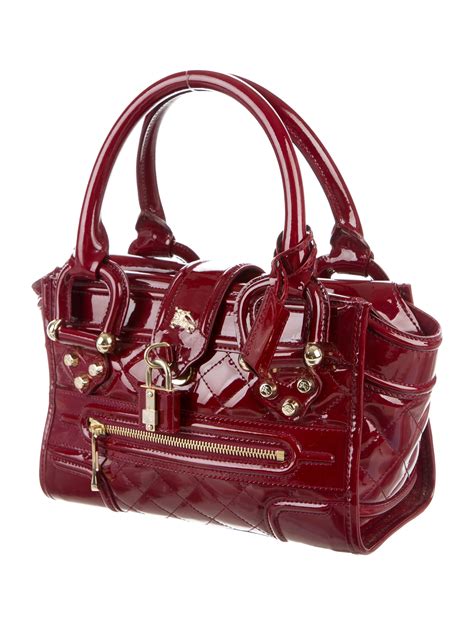 Burberry Patent Leather Manor Bag 